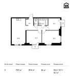 Планировка 3-комнатной квартиры, 79,9 м2
