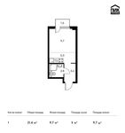 Планировка квартиры студии, 21,4 м2