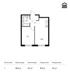 Планировка 1-комнатной квартиры, 40,4 м2