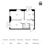 Планировка 2-комнатной квартиры, 56 м2