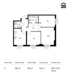 Планировка 3-комнатной квартиры, 68,1 м2