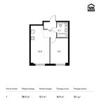 Планировка 1-комнатной квартиры, 38,3 м2