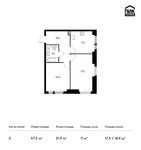 Планировка 2-комнатной квартиры, 57,5 м2