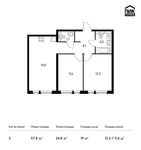 Планировка 2-комнатной квартиры, 57,8 м2