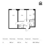 Планировка 2-комнатной квартиры, 58,2 м2
