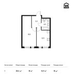 Планировка 1-комнатной квартиры, 38,5 м2