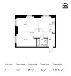 Планировка 2-комнатной квартиры, 55 м2