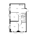 Планировка 3-комнатной квартиры, 68,2 м2