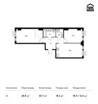 Планировка 2-комнатной квартиры, 68,8 м2