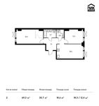 Планировка 2-комнатной квартиры, 69,3 м2