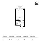 Планировка квартиры студии, 21,4 м2