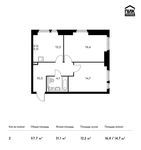Планировка 2-комнатной квартиры, 57,7 м2