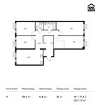 Планировка 4-комнатной квартиры, 109,2 м2