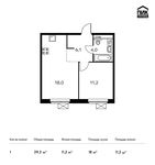Планировка 1-комнатной квартиры, 39,3 м2
