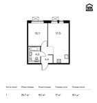 Планировка 1-комнатной квартиры, 35,7 м2