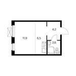 Планировка квартиры студии, 25,1 м2