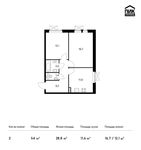 Планировка 2-комнатной квартиры, 54 м2