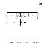 Планировка 2-комнатной квартиры, 69,6 м2