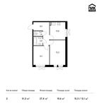 Планировка 2-комнатной квартиры, 51,3 м2