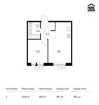 Планировка 1-комнатной квартиры, 37,6 м2