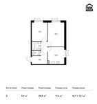 Планировка 2-комнатной квартиры, 54 м2