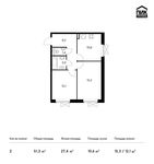 Планировка 2-комнатной квартиры, 51,3 м2
