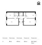 Планировка 3-комнатной квартиры, 89 м2