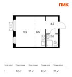 Планировка квартиры студии, 25,1 м2