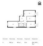 Планировка 3-комнатной квартиры, 95,7 м2