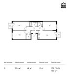 Планировка 3-комнатной квартиры, 93,6 м2