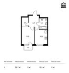 Планировка 1-комнатной квартиры, 35,7 м2