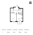 Планировка 1-комнатной квартиры, 36,1 м2