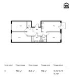 Планировка 3-комнатной квартиры, 90,4 м2