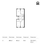 Планировка 3-комнатной квартиры, 88,8 м2
