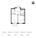 Планировка 1-комнатной квартиры, 35,9 м2