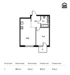 Планировка 1-комнатной квартиры, 40,2 м2
