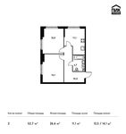 Планировка 2-комнатной квартиры, 52,7 м2