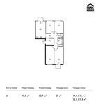 Планировка 4-комнатной квартиры, 111,6 м2