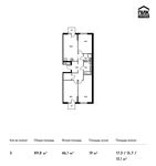 Планировка 3-комнатной квартиры, 89,8 м2
