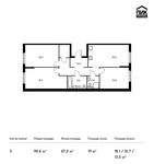 Планировка 3-комнатной квартиры, 90,6 м2
