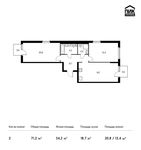 Планировка 2-комнатной квартиры, 71,2 м2
