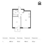 Планировка 1-комнатной квартиры, 40,2 м2