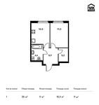 Планировка 1-комнатной квартиры, 35 м2