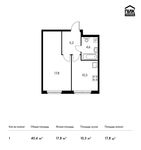 Планировка 1-комнатной квартиры, 40,4 м2