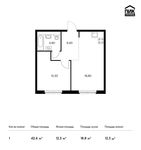 Планировка 1-комнатной квартиры, 42,4 м2