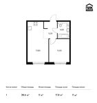 Планировка 1-комнатной квартиры, 38,6 м2
