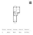 Планировка 2-комнатной квартиры, 68,3 м2