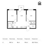 Планировка 2-комнатной квартиры, 58,7 м2