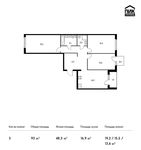 Планировка 3-комнатной квартиры, 93 м2