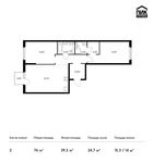 Планировка 2-комнатной квартиры, 76 м2